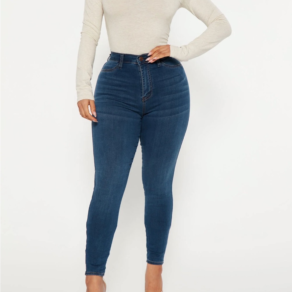 High waisted skinny jeans